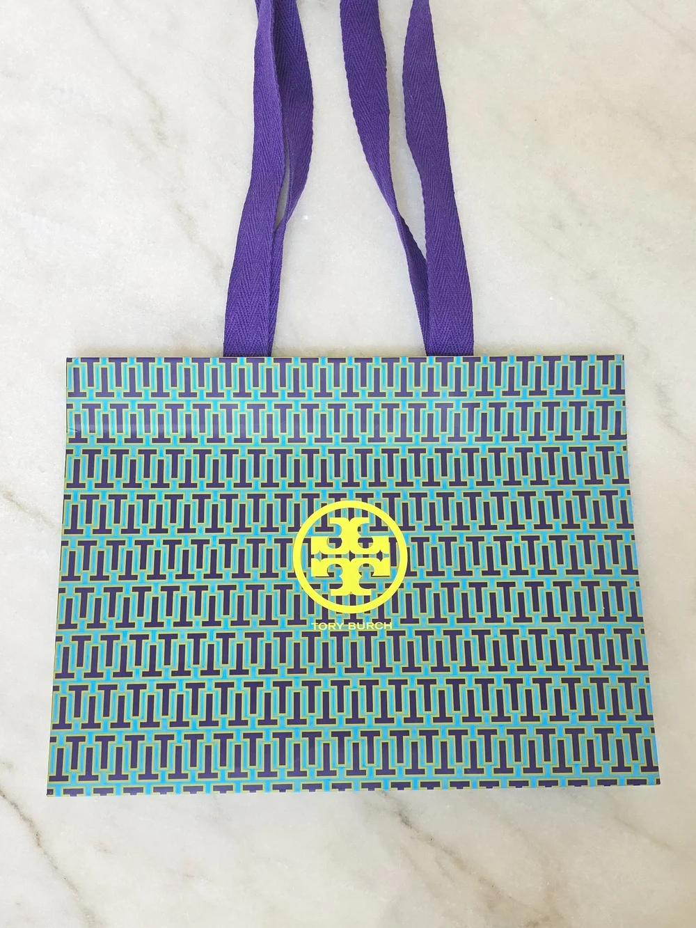 Tory Burch Reversible Logo Dust Bags And Shopping Bags In Navy & Turquoise